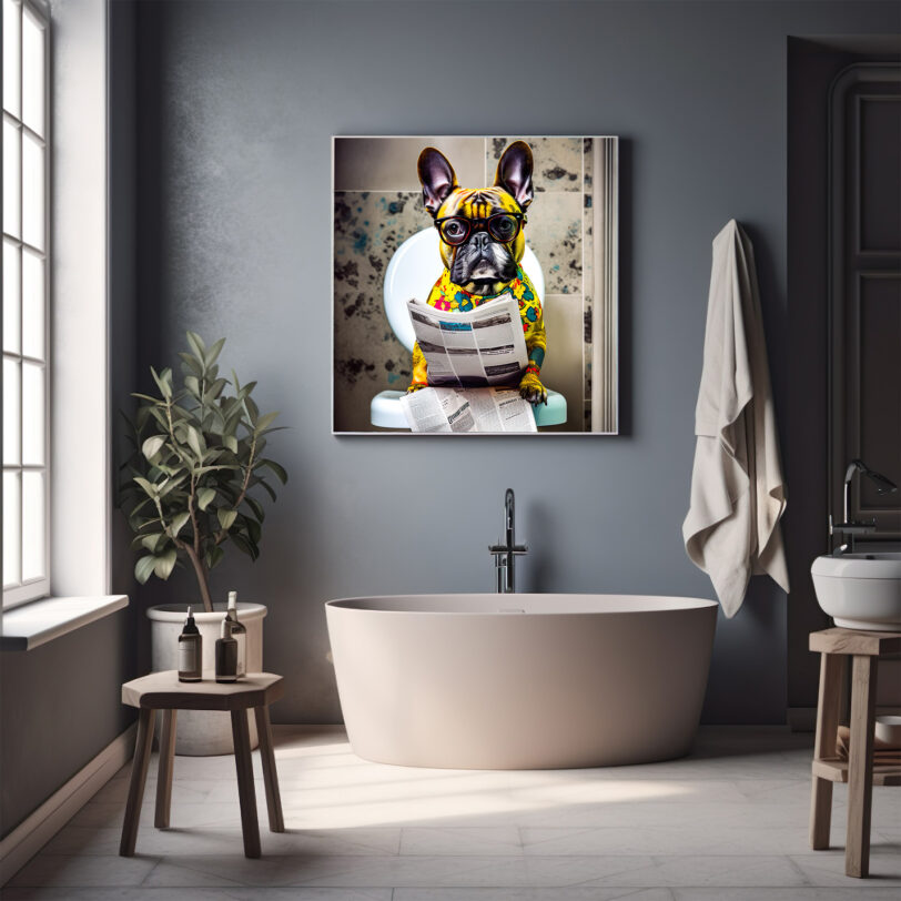 Digitaler Download Französische Bulldogge Frenchie Badezimmer Deko  Portrait, Deko Art - Planet Frenchie, Hier dreht sich alles rund um die  Französische Bulldo…